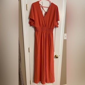 ODDY Coral Woven Wrap dress NWT